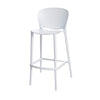 Celin 30 Inch Barstool Chair, Set of 4, Stackable, Mesh, Curved Seat, White By Casagear Home