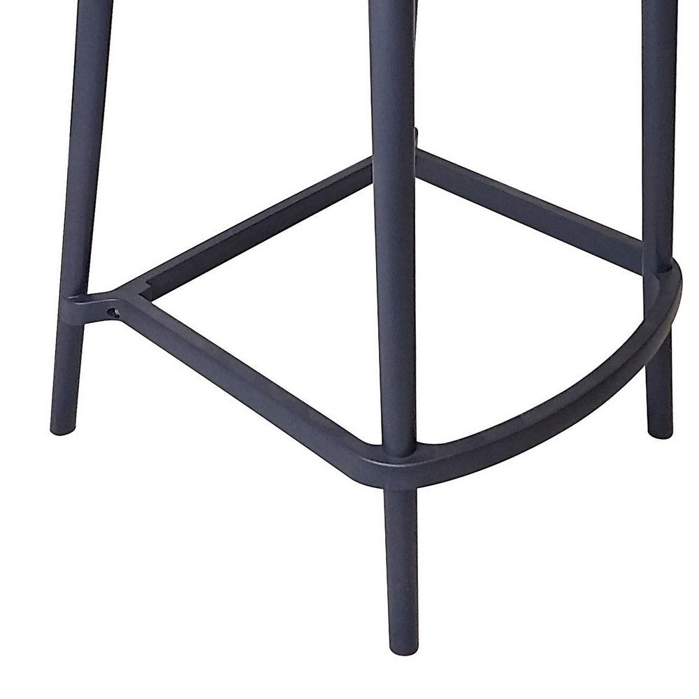 Celin 26 Inch Counter Stool Chair, Set of 4, Stackable, Mesh Back, Gray By Casagear Home