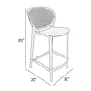 Celin 26 Inch Counter Stool Chair Set of 4 Stackable Mesh Back White By Casagear Home BM311554