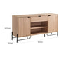 Bery 62 Inch TV Media Entertainment Console, 2 Cabinets, 1 Drawer, Brown By Casagear Home