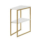 Bery 24 Inch Chairside Table, 2 Shelves, Gold Metal Frame, White Finish By Casagear Home