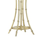 Lisi 29 Inch Table Lamp, White Drum Shade, Gold Mettalic Bamboo Style Base By Casagear Home