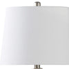 22 Inch Table Lamp, Cream Round Cascading Ceramic Design Urn, Brushed Metal By Casagear Home