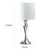 Omi 25 Inch Table Lamp, Drum White Shade, Sleek Slender Modern Chrome Body By Casagear Home