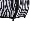 Wigi 12 Inch Accent Lamp, Purse, Zebra Animal Print, Black White Faux Fur By Casagear Home