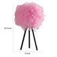 Rio 21 Inch Accent Table Lamp, Pink Feather Shade, Black Metal Tripod Base By Casagear Home