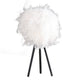 Rio 21 Inch Accent Table Lamp White Feather Shade Black Metal Tripod Base By Casagear Home BM311586