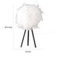 Rio 21 Inch Accent Table Lamp, White Feather Shade, Black Metal Tripod Base By Casagear Home