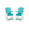 Ely 24 Inch Counter Stool Chair Set of 2, Outdoor Slatted, Gray, White By Casagear Home