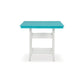 Ely 42 Inch Counter Height Dining Table, Outdoor Slatted, Turquoise, White By Casagear Home