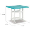 Ely 42 Inch Counter Height Dining Table, Outdoor Slatted, Turquoise, White By Casagear Home