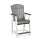 24 Inch Counter Stool Armchair Set of 2, Outdoor Slatted, Gray, White By Casagear Home