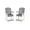 24 Inch Counter Stool Armchair Set of 2 Outdoor Slatted Gray White By Casagear Home BM311602