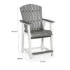 24 Inch Counter Stool Armchair Set of 2, Outdoor Slatted, Gray, White By Casagear Home