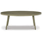 Sven 48 Inch Outdoor Coffee Table, Oval Top and Aluminum Frame, Brown By Casagear Home