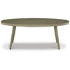 Sven 48 Inch Outdoor Coffee Table, Oval Top and Aluminum Frame, Brown By Casagear Home