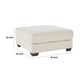 42 Inch Ottoman, Oversized Cushion, Modern Style, Soft Beige Polyester By Casagear Home