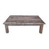 59 Inch Rustic Coffee Table, Rectangular Top, Old Antique Wood, Brown By Casagear Home