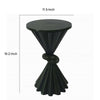 Aliy 19 Inch Side Drink Table, Artisan Knot Design, Round Top, Black Metal By Casagear Home