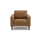 Tely 36 Inch Accent Chair Transitional Soft Caramel Brown Faux Leather By Casagear Home BM311683