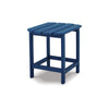 Suen 19 Inch End Table, Outdoor Blue Polyethylene Slatted Top, Steel Frame By Casagear Home