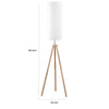 58 Inch Floor Lamp, Tall Glam Drum White Shade, Metal Tripod Body, Brown By Casagear Home