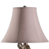 21 Inch Accent Table Lamp, 3 Stacked Elephants, Linen Bell Shade Brown Gray By Casagear Home