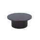 Cid Cue 35 Inch Coffee Table, Tambour Pedestal Base Black Ash Veneer Finish By Casagear Home