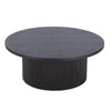 Cid Cue 35 Inch Coffee Table, Tambour Pedestal Base Black Ash Veneer Finish By Casagear Home