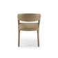 Cid Taya 24 Inch Dining Chair, Carved Back, Tapered Legs, Tan Faux Leather By Casagear Home