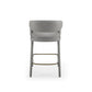 Cid Taya 26 Inch Counter Stool Chair Tapered Legs Gray Faux Leather By Casagear Home BM311779