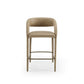 Cid Taya 26 Inch Counter Stool Chair Tapered Legs Tan Faux Leather By Casagear Home BM311780