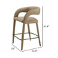 Cid Taya 26 Inch Counter Stool Chair, Tapered Legs, Tan Faux Leather By Casagear Home