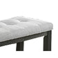 Woodlands 48 Inch Counter Height Bench, Wood, Tufted Seat, Black, White By Casagear Home