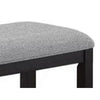 Patricia 48 Inch Counter Height Dining Bench, Black Wood and Gray Fabric By Casagear Home