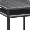 Rebecca 3pc Nesting Coffee and End Table Set, Black Metal, Gray Wood Top By Casagear Home