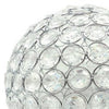 Denise 9 Inch Table Lamp, Round Metal Base, Crystal Ball Shade, Silver By Casagear Home