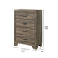 Shannon 45 Inch Tall Dresser Chest, Wood, Metal Handles, 4 Drawers, Brown By Casagear Home