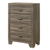 Shannon 45 Inch Tall Dresser Chest, Wood, Metal Handles, 4 Drawers, Brown By Casagear Home