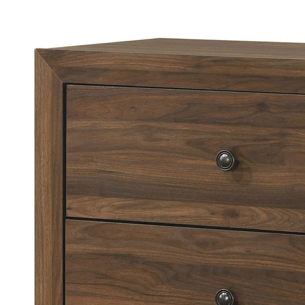 Shan 45 Inch Tall Dresser Chest, 4 Drawers, Cherry Brown Wood Finish By Casagear Home