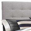 Lawrence Queen Size Bed, Wood Frame, Light Gray Button Tufted Upholstery By Casagear Home