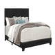 Shirin Twin Size Bed, Wood, Nailhead Trim, Upholstered Headboard, Black By Casagear Home
