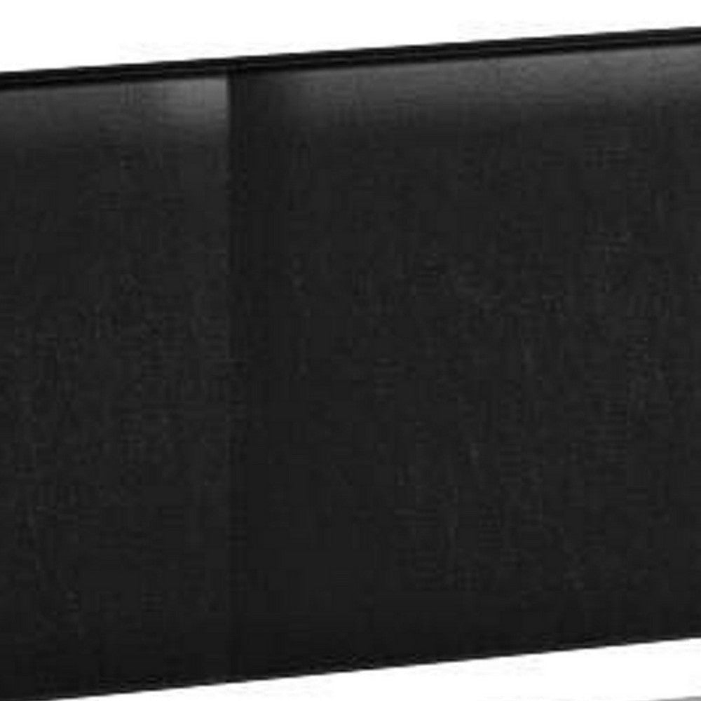 Shirin Twin Size Bed Wood Nailhead Trim Upholstered Headboard Black By Casagear Home BM311845