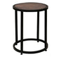 Berry 24 Inch Side End Table, Copper Round Top, Caster Wheels, Black Metal By Casagear Home
