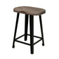 Simi 24 Inch Counter Height Stool, Industrial Black Metal Base, Brown Wood By Casagear Home