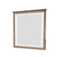 Umey 37 x 38 Inch Dresser Mirror, Beveled, Light Natural Brown Wood Frame By Casagear Home
