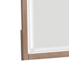 Umey 37 x 38 Inch Dresser Mirror, Beveled, Light Natural Brown Wood Frame By Casagear Home
