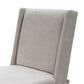 Umey 25 Inch Chair Set of 2, Pearl Gray Polyester Fabric, Brown Wood By Casagear Home