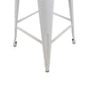 30 Inch Barstool, Tapered Legs, Sleek Footrests, Modern White Metal Finish By Casagear Home