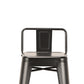 Giri 30 Inch Barstool Chair, Footrest and Tapered Legs, Black Metal Finish By Casagear Home